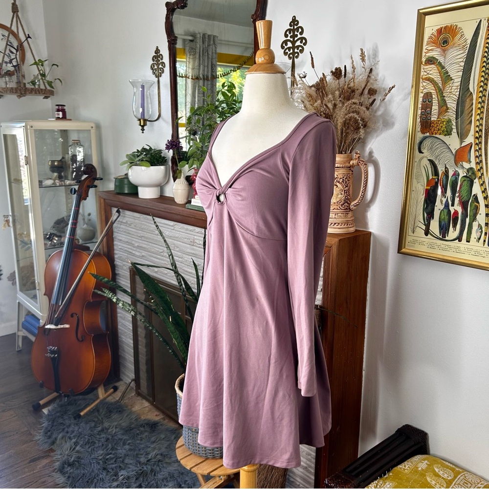 Wild Fable Mauve Long Sleeve Mini Dress - Picture 4 of 8